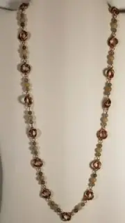 Sunstone and Labradorite Copper Mobius Necklace 24.5"