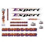 Mongoose - 1994 Expert Pro - for Chrome frame Decal set - old school bmx