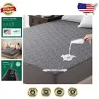 King Size Waterproof Mattress Protector - 40% Bamboo Rayon, Extra Breathable