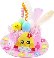Guohetuk Children's Handmade Easter Hat Set for Creative Projects, Pink