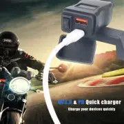 Motorcycle USB Charger Dual USB Type C PD & QC 3.0 w/ Voltmeter & ON/Off Switch