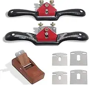 boeray 2pcs Adjustable SpokeShave with Flat Base, 6pcs Metal Blade and 1pcs Portable Woodworking Planes Wood Working Hand Tool Perfect for Wood Craft, Craver, Working