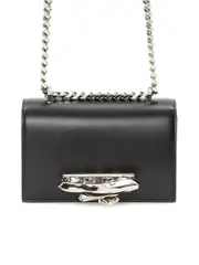 Alexander Mcqueen Sculptural Mini Jewelled Satchel in Black