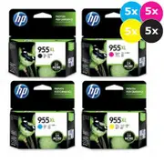 5 Sets of HP 955XL Ink Cartridge Value Pack - Includes: [5 x Black, Cyan, Magenta, Yellow]