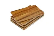 DAVIS & WADDELL ACACIA WOOD INDIVIDUAL SERVING BOARD SET OF 4