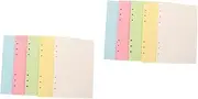 NUOBESTY 2sets Loose Leaf Paper Set – 6 Hole Punched A5 Size College Ruled Refillable Notebook Pages for Planner 100sheets*2