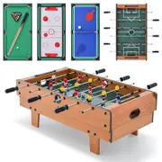 Costway 4-in-1 Combo Game Table Set Foosball Table Billiards Ping Pong Hockey