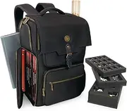 ENHANCE DnD Backpack - RPG DM Bag for Dungeons and Dragons - Travel DnD Bag Organizer fits 6-8 Books Upright, 18" Laptop/DM Screen Slot, Miniature Storage Foam Trays, Accessories Pockets, Map Strap,