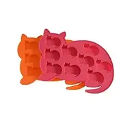 Cat Shaped Silicone Ice Cube Molds and Tray, Pack of 2