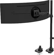 VIVO Single Ultra-Wide Monitor Extra Tall Desk Mount for up to 49 inch Ultrawide Screens, Clamp-on Adjustable Stand Holds 44 lbs, VESA up to 100x100mm, Black, STAND-V100T