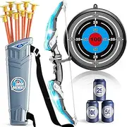 Kids Bow and Arrow Set - LED Light Up Archery Toy Set with 10 Suction Cup Arrows, Target & Quiver, Indoor and Outdoor Toys Birthday Gifts for Children Boys Girls 4 5 6 7 8 Year Old