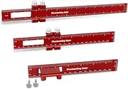 3 pcs Woodworking Ruler Precision Pocket Ruler，T-Type Scribing Ruler，Working Scribing Measure Tools Construction Rulers, Professional Woodworking T Track Ruler with Slide Stops(6/8/12 Inch)