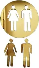 Nsaroche Restroom Symbols for Men and Women, Door Plates for Bathroom Use in Yellow