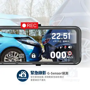 【連發車用影音】快譯通abee S85 流媒體 GPS 全屏觸控電子後視鏡 行車記錄器 11.88吋 (8折)