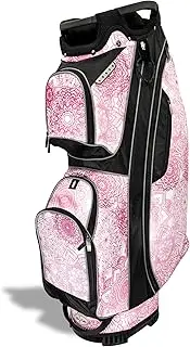 Women’s Golf Cart Bag – Taboo Fashions Resort Collection Lightweight 14-Way Ladies Bag with Cooler, Rain Hood, 7 Zippered Pockets, Tee Holder & More