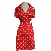 Loungefly All Over Print Red White Coca-Cola Bottle Cap Dress Small