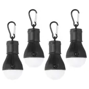 Camping Lantern, 4 Packs LED Tent Lamp Bulb Battery Powered Clip Hook, Black