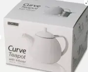 FORELIFE Curve Teapot with Infuser, 45-Ounce, White New