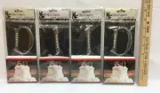 Cake Toppers Initials J & D Wedding Silver Color Rhinestone Bling Set 4 Letters