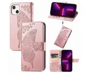 J25 Flip Wallet Phone Case Embossed Magnetic Protective Cover for iPhone 14Pro 6.1 inch