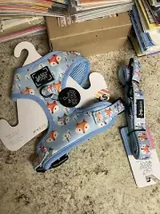 Sassy Woof Xsmall Dog Harness Plus Matching Leash Fox Print