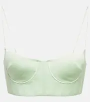 [Alex Perry] Alex Perry Hart satin crêpe bralette AU 12 green