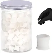 300Pcs Tattoo Ink Cups, Disposable Silicone Ink Caps 0.51x0.47" Food-Grade Silicone Pigment Cup Tattoo Supplies, White, Caps, Cups