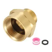 Brass Pipe Fitting, 3/4"NPT Female x 1/2"G Male Hex Nipple Pipe Adapter