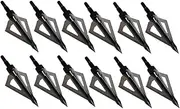 TOPARCHERY 12pcs 100Grain Broadheads with 3 Sharp Blades Screw-in Arrows Heads Replaceable Arrows Heads for Archery Hunting Recurve Compound Bow Crossbow Arrows