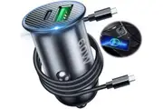 60W USB C Car Charger Adapter Dual Port Compatible iPhone Samsung Pixel