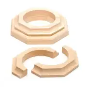 Pole-Wrap Column Cap Base Set Wood Stainable Round Solid Red Oak Sanded Smooth