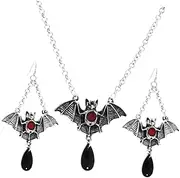 [VALICLUD] Unique Bat Suit Necklace Earrings Gothic Style Gothic Jewelry for