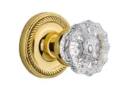Warehouse Rope Rosette with Crystal Door Knob