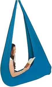 Kids Cotton Outdoor Indoor Therapy Swing 1m/1.5m Hammock Cuddle Sensory Child and Teens Soft Elastic Parcel Steady Seat Swing (Color : Blue, Size : 100 x 280 cm)