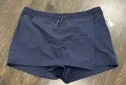 Old Navy Skort Womens 3X Blue Go Dry Stretch Tech Zip Pockets Drawstring Shorts