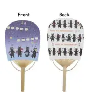 Japanese Paper Hand Fan Summer Small Fan Cat Pattern Lantern 05414