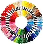 BRIGHTBOX 50/100 Skeins Embroidery Floss, Rainbow Color Cross Stitch Threads, Friendship Bracelet String, DIY Handmade Craft, Premium Multi-Colored Floss (50pcs (50 Colours), Polyester)