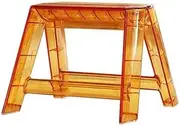 Transparent Stool, Acrylic Folding Protable Step Ladder,Step Stools for Adults,1 Steps Adults Small Foldable Chaie for Indoor Outdoor Library Kitchen (Orange)
