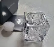 New ! Waterford Square Crystal Cross Halo Ray Christianity Votive Candle Holder