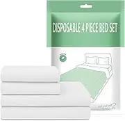 WOYAODONG Disposable Bed Sheets,Portable Ready to use Bedding Set，Quilt Cover and Pillow case Set for Hotel and Travel (Travel 4-Piece ﻿
