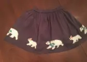 NWT 3/4 4/5 6/7 or 7/8 Mini Boden Sparkly STATEMENT Polar Bear Gray Skirt