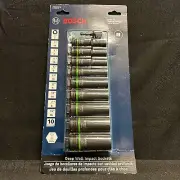 Bosch ITDSO12V10 10 pc. Impact Tough Deep Well 1/2" Socket Set with 1/4" Hex