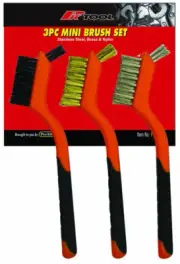 PT90600 - PkTool - 3pc 20cm (8”) MINI MIXED WIRE BRUSH SET with FINEBRUSH TIP