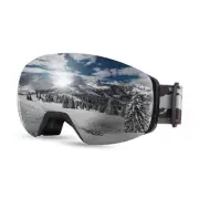 Magnetic Ski Goggles for Men Women Youth Frameless Snow Revoblack Vlt 13%
