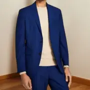 Kenneth Cole Reaction Mens Techni Cole Slim Fit Suit Jacket Blue Size 40S NWT