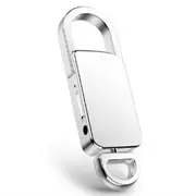Mini Recorder Audio Voice Recorder Hidden Dictaphone Device Sound 16G Key Chain Digital Small Voice Silver