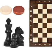 Chess Sets for Adults, Chess Board with Checkers, Wood Folding Backgammon Portable Educational Game for Beginners Father Women Kids Men Family
