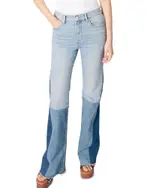 Maje Tricolour Patchwork Jeans in Blue Jean