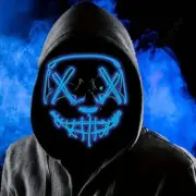 Poptrend Halloween Mask LED Light up Mask - Festival Cosplay Halloween Blue