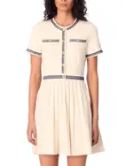 Maje Pleated Knit Short Dress
